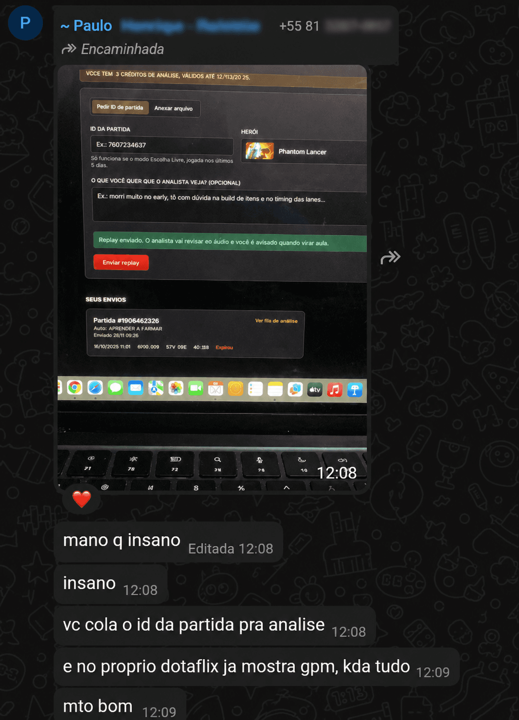 Depoimento de aluno da DOTAFLIX