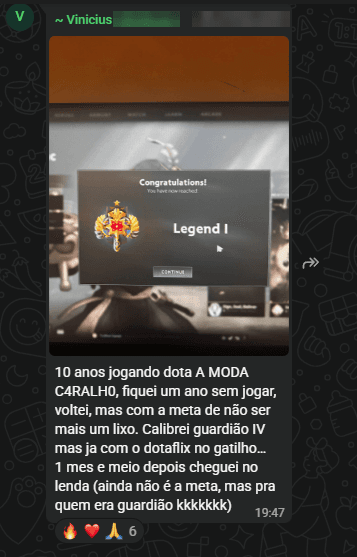 Depoimento de aluno da DOTAFLIX